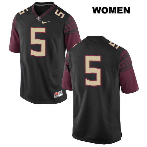 Women's NCAA Nike Florida State Seminoles #5 Dontavious Jackson College No Name Black Stitched Authentic Football Jersey OXN0369HO